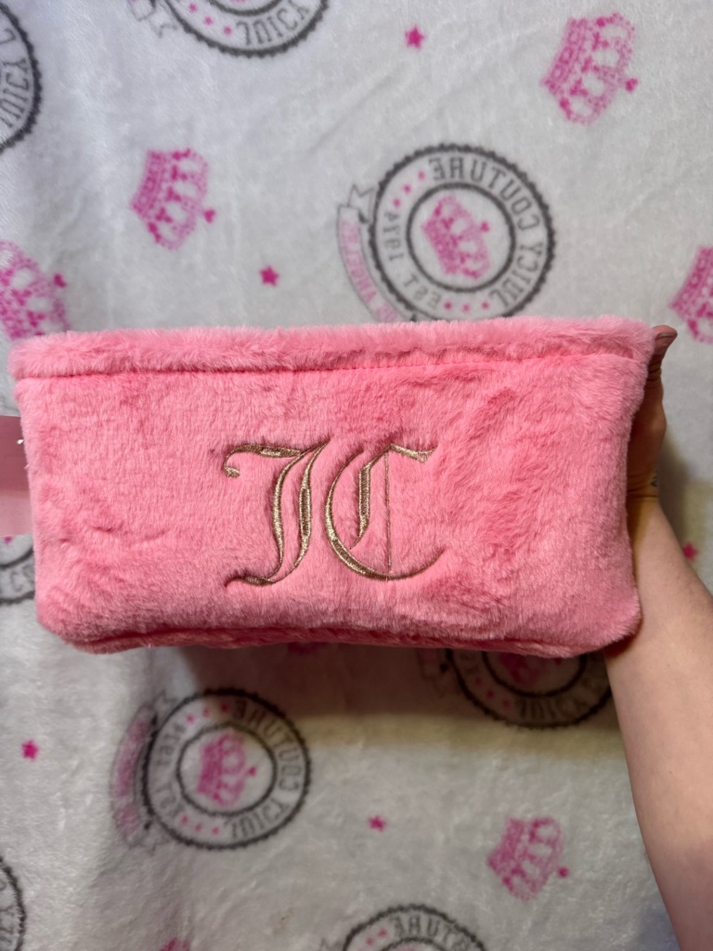Juicy Couture Pink Fuzzy Storage Bin